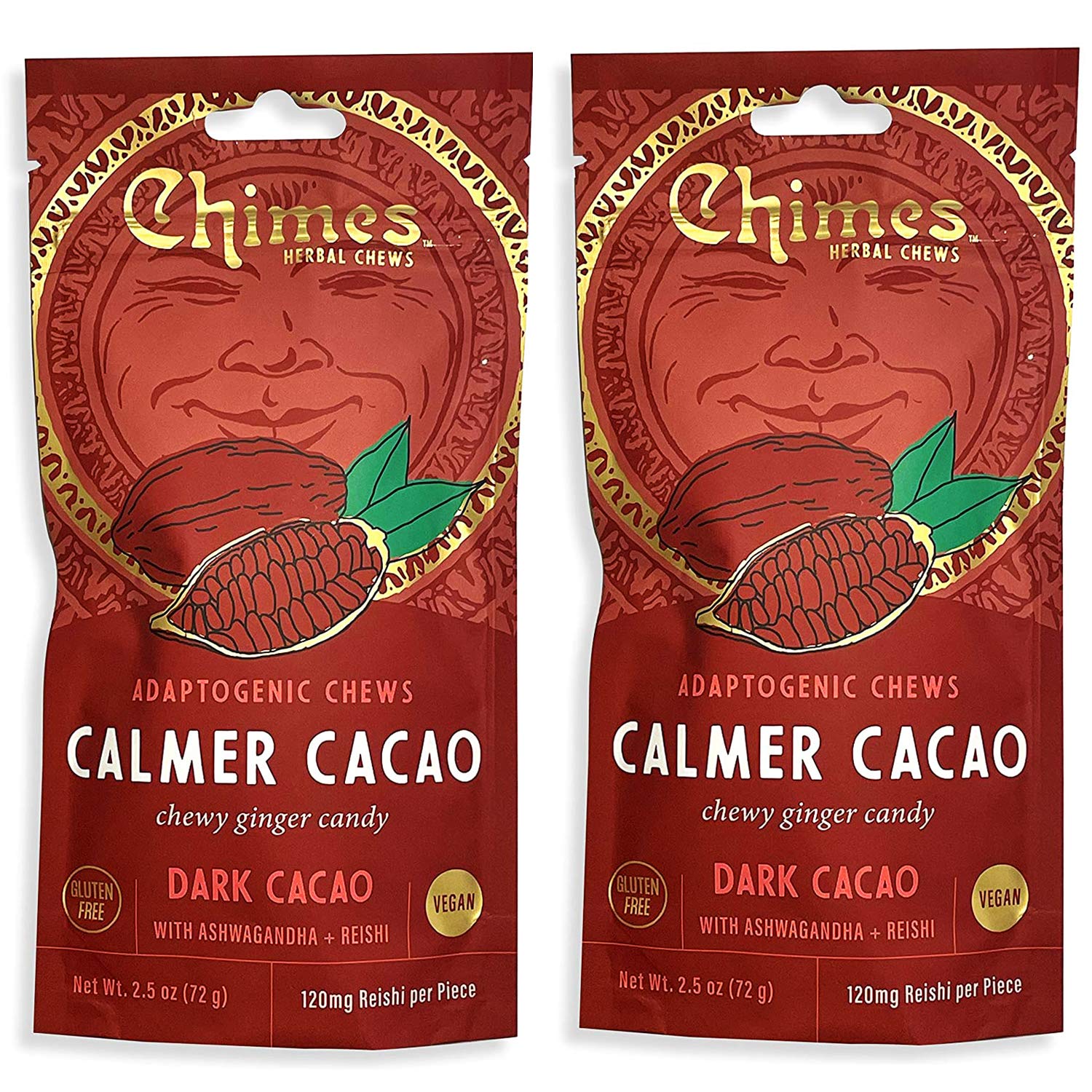 cham チャコールクリアム 6個 Amazon.com: Chimes Calmer Cacao Adaptogen Ginger Chews Candy - (2